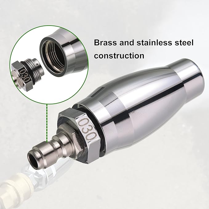 JOEJET Turbo Nozzle for Pressure Washer, Rotating Pressure Washer Nozzle with 1/4" Quick Connect, 7 Nozzle Tips with Holder, 3600 PSI