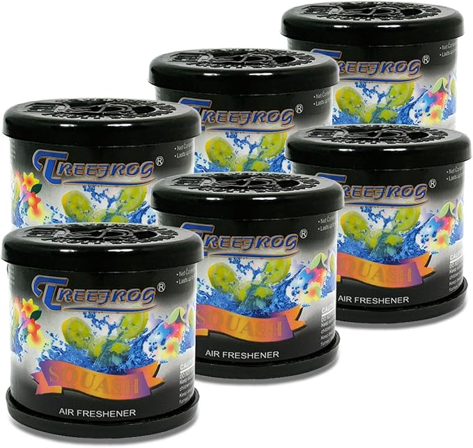 Auto Dynasty TreeFrog Gel-Typed Automotive Cup-Holder Air Freshener - Squash Scented (Pack of 6)