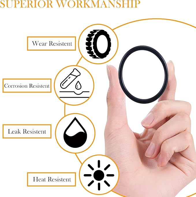 PWACCS High Pressure Washer O Ring Kit, Replacement Rubber Ring for Power Washer, General for Pump, Coupler, Adapter, Hose, Gun and Nozzle, 100 Pieces