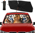 Socira Tiger Eye Car Window Shades Windshield Sun Shade Umbrella Foldable Tiger Sunshade for Front Window Auto Windshield Sunshade Covers Car Accessories 57'' X 30''