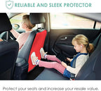FH Group Faux Leather Back Seat Kick Protectors, Heavy Duty Car Kick Mats for Kids –2-Pack Back Seat Protector for Driver and Passenger Seat, Waterproof Protection from Dirt,Mud,Easy to Clean
