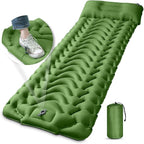 MEETPEAK Camping Sleeping Pad with Pillow, Upgraded Extra Thickness Inflatable Foot Press Camping Mat, Durable Waterproof Lightweight Sleeping Air Mattress for Hiking Backpacking Traveling