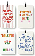 Cute Colorful Mental Health Air Freshener 4 Pcs, Boho Inspirational Positive Affirmation Gifts for Women Hanging Air Freshener for Therapy Office Classroom Cars Closet Drawer Books