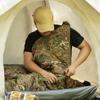 Poncho Liner Hoodie with Pocket Insulated Military Sleeping Bag Waterproof for Outdoor Camping Travel Survival Hunting Car Emergency