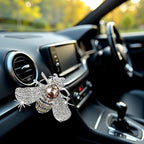 Silver Shiny Bee Vent Clips, Crystal Bee Car Air Freshener Vent Clip Car Bling Interior Decoration Rhinestone Cars Bling Accessories Aroma Diffusers