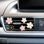 Frienda 6 Pcs Daisy Flower Air Vent Clip Accessories Air Conditioning Outlet Clip Car Air Freshener Dashboard Accessories Charm Car Inter Decor(3 cm, 3.3 cm,Black, Pink, White)