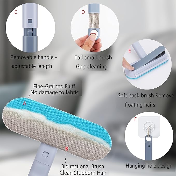 Pet Hair Remover, 4-in-1 Reusable Dog & Cat Hair Removal Tool – Standard Handle (17.7"), 2-Pack (Value Pack), Effective Lint Brush for Furniture, Couch, Carpet, Car Seats & Window Screens