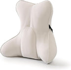 Lumbar Support Pillow(Pat. Pend) – Multi-Functional Ergonomic Back Cushion for Sofa Chair, Car Seat & Sofa, Reading Pillow with Firm Multi-Zone Support to Relieve Lower Back Pain, Misty White