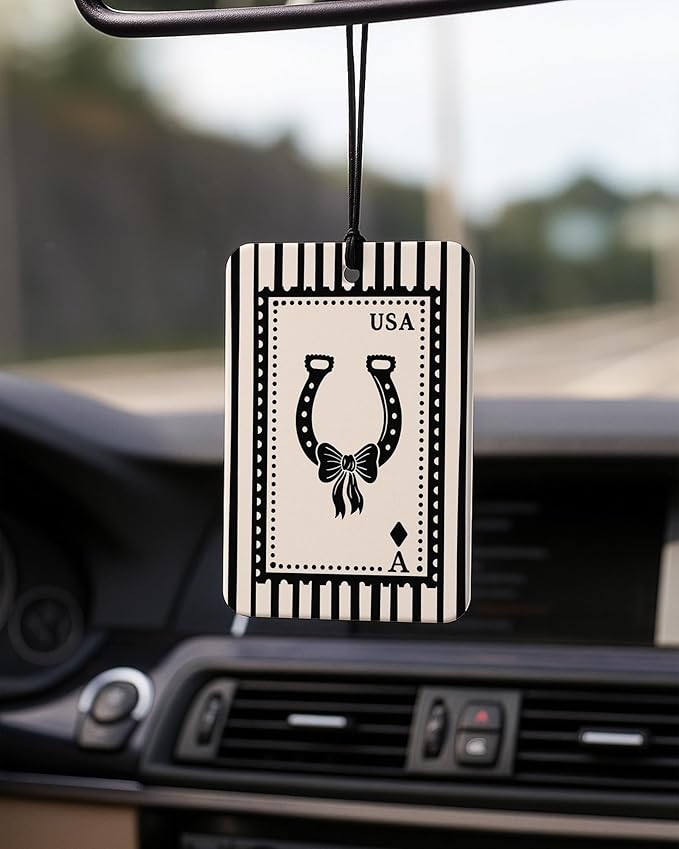 Rustic Western Car Air Freshener 4 Pcs Coconut Scented, Horseshoe Cowgirls Hat Boots Floral Car Accessories Mirror Decor for Women, Western Hanging Air Freshener for Cars Closet Drawer Books