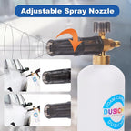 DUSICHIN SFL-001 Foam Cannon Snow Foam Lance Pressure Washer Jet Wash Quick Release Adjustable Nozzle 1/4 Inch Male Fitting Foam Dispenser