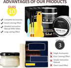 SEISSO Leather Repair Kit for Furniture, Dark Brown Vinyl Repair Kit with Mink Oil Car Interior Leather Recoloring Balm for Scratches, Fading Shoes, Car Seat, Sofa