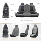 Coverado Car Seat Covers Front Seats, Seat Covers for Cars, Car Seat Protector, 2-Pack Car Seat Cushion Nappa Leather, Waterproof Seat Covers Carseat Cover Universal Fit for Most Cars(Gray&Black)