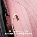 EKR Rav4 Seat Covers Custom Fit for Toyota Rav4(Gasoline) 2019 2020 2021 2022 2023 2024 2025 LE/XLE/XLE Premium/Limited,Leather Car Seat Cover Full Set for SUV,Faux Leather(Pink)