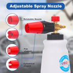 DUSICHIN Foam Cannon Short Pressure Washer Gun 1/4 Inch Quick Connector,5 Pressure Washer Nozzle Tips Car Wash Foam Gun 3/8'' Swivel Quick Connector,M22-14mm M22-15mm Fitting,Not Use with Garden Hose