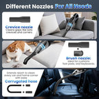 Handheld Vacuum Cordless Car Vacuum Cleaner 11000PA High Power Portable 1.4lbs Lightweight Rechargeable with 2 Filter Multi-Nozzles for Home Office Pet Hair Dust