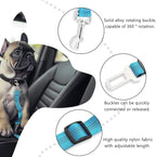 IBWell Dog Seat Belt for Car with Elastic Bungee Leash, Car Leash Car Seat Belt for Dogs (Light Pink, 1PCS-27.6")