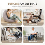 FLORICH Car Seat Cushion & Lumbar Support Pillow & Car Neck Pillow Ergonomic and 100% Memory Foam, Upgraded Larger and Breathable Car Seat Cushion & Back Support Pillow - Gray