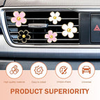 6PCS Car Air Vent Clip, Cute Daisy Air Conditioning Outlet Clip, Car Flower Air Freshener Clip, Auto Interior Decor Accessories for Women and Girls (Black-Pink-White, 6PCS)