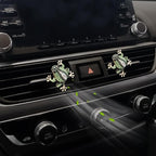 Frog Car Decor,2pcs Cute Tree Frog Air Vent Clips Car Air Fresheners,Bling Rhinestone Animal Dashboard Decoration Accessories for Women,Refillable Aroma Diffuser