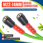 YAMATIC Upgraded Flexible Pressure Washer Hose 100FT 1/4", 3200 PSI Non-Kink Replacement with M22-14mm & 3/8" Quick Connect Adapters, Extension for Gas Power Washer Troy-Bilt Ryobi Honda Craftsman