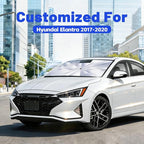Car Windshield Sun Shade for Hyundai Elantra 2017-2020 –[Reflective Coated Fabric] Sunshade Umbrella for Front Window, Car Shades Sun Visor Keep Car Cool and Protects Interior, 1:1 Exact Fit