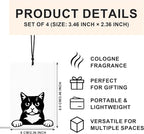 Funny Black Cat Car Air Freshener 4 Pcs, Cute Black Cat Gifts Air Freshener Hanging for Cars Books Closet Drawer, Pet Lover Gifts Car Accessories for Women Men