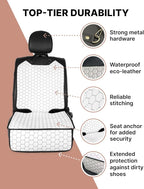 Owleys Premium Leather Car Seat Protector for Child Car Seat Cover from Dirt Scratches (White)