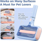 Pet Hair Remover, Pet Hair Removal Tool, Reusable Lint Roller with Double Roller,Cat and Dog Hair Remover for Furniture, Couch, Carpet, Car, Dual Trapping compartments with Spray Function