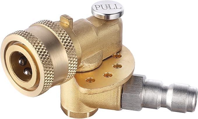 Meteor Blast Pivoting Coupler, 120 Degree with 5 Angles, heavy duty design and Stainless Steel Safety Lock for Pressure Washer Spray Nozzle, Clean Hard to Reach Area, 5000PSI, 1/4” Quick Connect