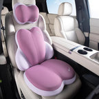 FLORICH 3 PCS Seat Cushion for Carseat Lumbar Support Pillow Car Neck Headrest Pillows Ultrathick Memory Foam Seat Pads Pressure Relief Back Cushion for Office Chair(Purple)