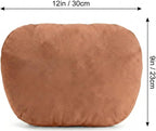2PCS Car Pillow for Car Neck Pillow for Driving Seat Neck Support Soft Cushion Back Support Head-Rests for Vehicle Sleeping with Elastic Adjustment Strap (Brown, Head)