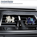 2PCS Bling Flamingo Car Dashboard Air Vent Trim Clips, Crystal Rhinestone Animal Car Air Fresheners Outlet Clip, Cute Automotive Interior Diffuser Decoration Accessories for Women (Elephant)