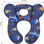 Baby Travel Pillow, Upgrade U-Shape Infant Pillow for Car Seat Pushchair and Stroller, Soft Comfortable Sleep Cushion for Kids Newborn and Toddler -Fish DarkBlue