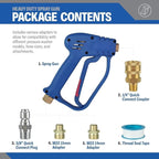 Essential Washer Short Pressure Washer Gun with Brass Quick Connect & M22 Adaptors Compatible with Foam Cannon | High Pressure Water 4000 PSI