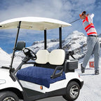 YOKYHOM Golf Cart Seat Covers for 2 & 4 Passenger Carts, Thick Short Plush with Non-Slip Backing, Ultra Soft Seat Towel Blanket, Fits EZGO, Club Car, Yamaha, 51"x30.5", Blue Black