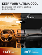 Proadsy Windshield Sun Shade for Nissan Altima 2019-2025 2026 4-Layer Foldable Front Sunshade Protector Sun Visor Blocks UV Rays Keep Car Cooler