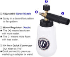 M MINGLE Foam Cannon, Compatible with Sun Joe SPX Series Pressure Washer, with 5 Nozzle Tips, 1/4 Inch Quick Connector