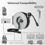 Giraffe Tools Pressure Washer Hose Reel 65ft, Power Washer Hose Reel, Pressure Washer Retractable Hose Reel, Heavy Duty, Wall/Floor Mounted, 2600 PSI