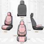 Coverado Seat Covers, Car Seat Covers Front Seats, Leather Seat Covers for Cars, Car Seat Protector Waterproof, Gray Car Seat Cushion, Front Carseat Cover Universal Fit for Most Cars Pink