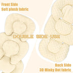 GFU Infant Car Seat Insert Head and Body Support, Reversible Newborn Insert for Carseat with Strap Pads, Soft Stroller Cushion Pillow Insert for Boys and Girls, Fits for Stroller, Swing, Beige