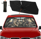 Socira Funny Donkey Car Windshield Sun Shade Umbrella Foldable Sunshade for Front Window Auto Windshield Sunshade Covers Car Accessories Protect from Sun Rays Heat Gifts 57'' X 30''