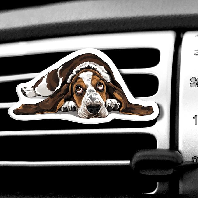 WIRESTER Fresh Scented Car Air Freshener Vent Clip, Decorative Accessories, Interior Decoration for Cars - Cute Animal Butt, Cute Dog Cat, Dog Butt Looking Back, Dog Lying