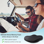 Adult Booster Car Seat Cushion, Wedge Memory Foam Pad for Driving Seat, Effectively Increase Height by 3.94 inch, Car Travel Accessories for Long Trips, (Coffee)