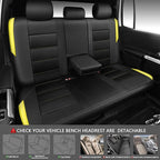 CAR PASS Memory 3D Foam Car Seat Covers Full Set, Breathable Mesh Thick Seat Covers for Car, Yellow Leather Seat Covers, Universal Automotive Comfort for SUVs Trucks,Airbag Compatible, Black Yellow