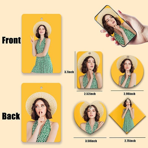 10/20/50/100Pcs Custom Logo Air Freshener for Car Bulk - Wholesale Personalized Car Air Fresheners with Photo Text Sided Car Air Fresheners with Photo Text Logo (10 Rectangle)