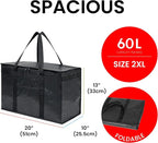NZ home Insulated Bags for Food Delivery (2XL PRO) Grocery Shopping Cooler Bag, Pizza Delivery, Hot & Cold Catering Tote, Reusable, Foldable & Heavy Duty (Gray)