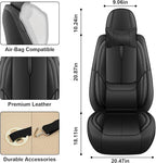 Fit for 98% of Mercedes Benz Car Seat Covers with Headrests, Premium Nappa Leather Seat Cover, Fully Wrapped Protect Modern Style Seat Cover (2-Seat Luxury, Classic Black)