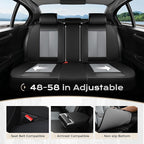 Coverado Seat Covers Full Set, 5 Seats Seat Covers for Cars, Waterproof Nappa Leather Car Seat Covers with Head Pillow, Seat Protectors Car Seat Cushion Universal Fit for Most Cars (Black&Gray)