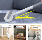 4 in 1 Pet Hair Remover with Glove, Reusable&Effective Cat and Dog Hair Removal Cleaning Tool with 17-Inch Extra Long Handle Multifunctional Fur Lint Brush for Couch,Furniture,Carpet,Clothes,Bedding