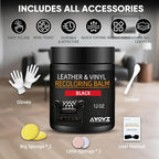Leather Recoloring Balm - Scratch Repair & Color Restore Kit for Faded Leather, Leather Couch & Car Seats - 12OZ Leather Restorer Balm for Furniture, Auto Interior, Vinyl, Accessories (Dark Gray)
